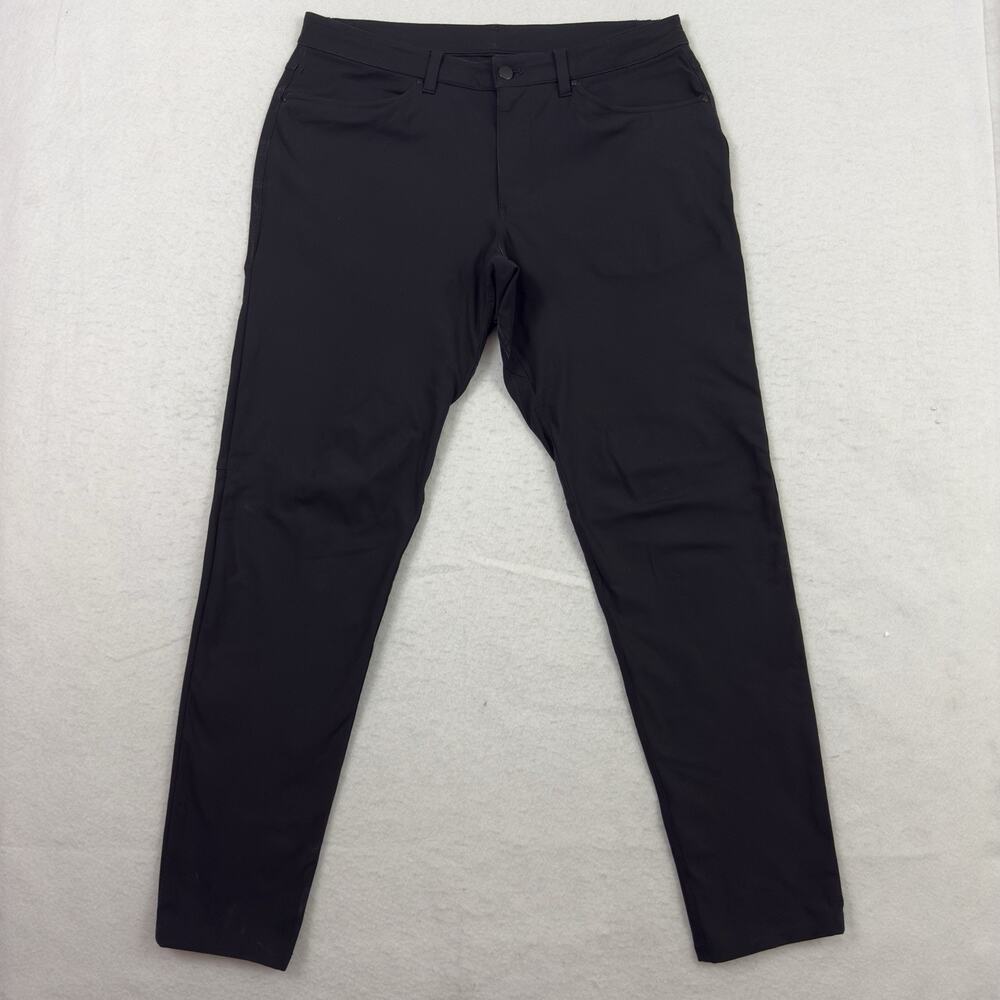 Lululemon ABC Pants Mens 34 Black Classic Fit 5 Pocket Warpstreme Office Golf